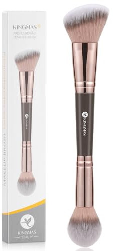 KINGMAS Stiftung Make-up Pinsel, Doppel-Bürste Foundation Make-up Pinsel zum Mischen von flüssigem Puder, Concealer Cream Kosmetik, Rouge-Pinsel