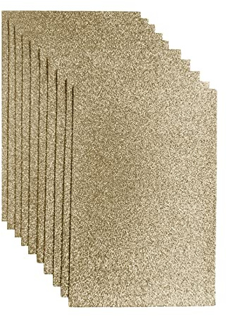 Glitterfilt, 10 st paket med fasta glitterfiltar för festprojekt, 20x30 cm filtglitterspray för hantverk, glitterfilt fyrkant för semesterhälsning Festival (Ljusbrun)