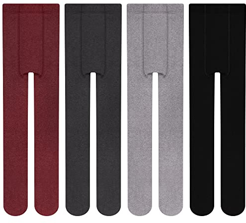 L&K-II 4 paia di collant termici casualmente per ragazze collant per bambini con fodera interna invernali caldi opachi morbidi treggings senza cuciture attillati a vita alta 2776 134-140