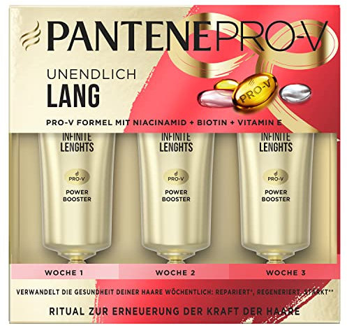 Pantene Pro-V Power Booster Intensivpflege-Shots (3x 15 ml), für Widerspenstiges Haar, Haarkur trockene Haare, Haarpflege Glanz, Anti-Frizz