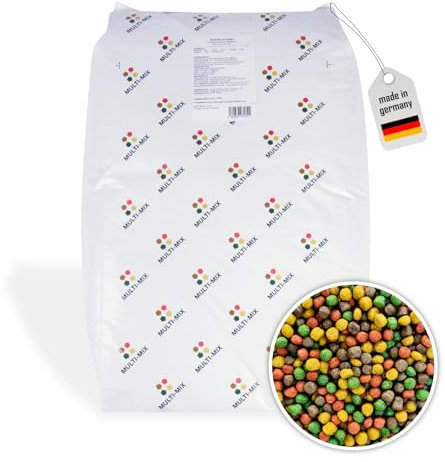 Multi-Mix Koifutter 6mm (5kg) - Der 4 Sorten Futtermix für Koi und Teichfische für ausgewogene Fisch-Ernährung mit Lachsöl, Spirulina, Astaxanthin und Wheatgerm