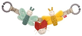 Sigikid Butterfly Pram Chain Yellow/Teal/Taupe, Toddler, Little Kid, 66g, 9x4x4cm, Includes: Yellow Butterfly Pram Chain
