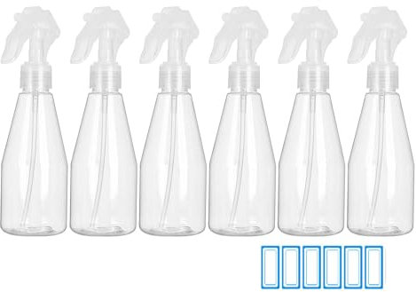 Tohrugue 200ml Flacon Spray Vide,Vaporisateur Vide en plastique,Bouteille Transparent en Plastique Contenant Liquide pour Cosmétique,Désinfectant,Jardinage, Nettoyage (Lot de 6)