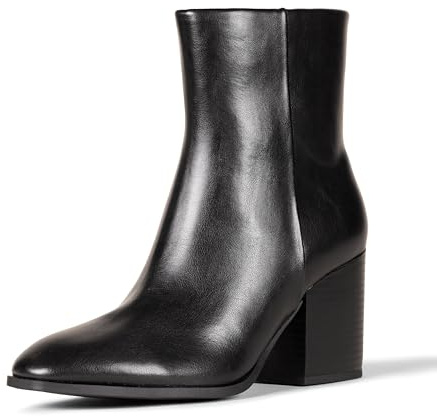 Amazon Essentials Bottines à Talon Propre Femme, Noir, 43 EU