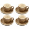 myGrtfam Porcelain Espresso Cup with Saucer 8 Pieces, Espresso Shot Cup, 100ml/3 Oz, Brown
