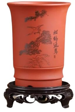 LLMTYO Chlorophytum Comosum Poterie de ménage Antique Créative Vieux Bassin de Pile pour Pot de Fleurs en Argile Violette-9 * 10.5cm