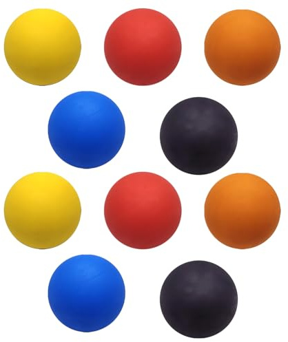 byepica Set di 10 palline da squash, con nucleo cavo, per allenamento ad alto rimbalzo, diametro 6,9 cm, 5 colori, ideali per terapia muscolare e allenamento di coordinazione