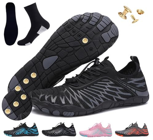 CJROSM Grounding Shoes for Women with Copper,Barefoot Shoes Womens Grounded Footwear Earthing Grounding Shoe Men,Wide Toe Box Comfortable Breathable for Walking Outdoor Activities, Black, 12 Women/10