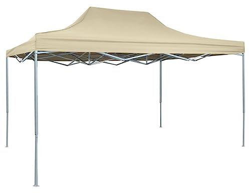 Tonnelle de Jardin Pliable, Tente de Réception Pavillon Barnum de Jardin Professionnelle 3x4 m Acier Crème