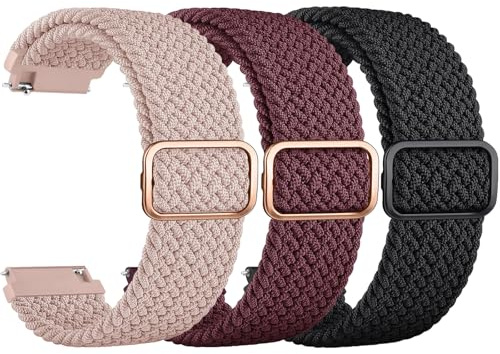 ZGCE 3 Stück Elastische Armband für Xiaomi Redmi Watch 5 Active Armband/Redmi Watch 5 Lite Armbänder Herren Damen, Nylon Geflochtene Sport Ersatz Uhrenarmband mit Verstellbarer Schnalle