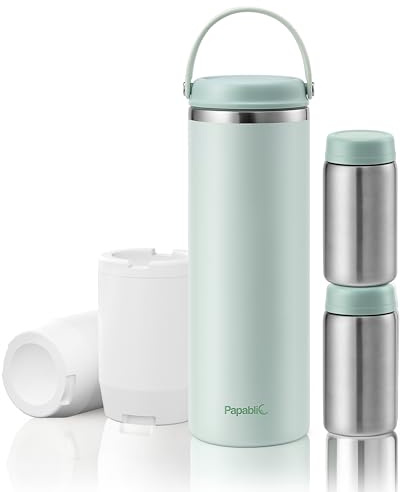 Papablic 360° CapsuleChill Breastmilk Cooler with Stainless Steel Bottles