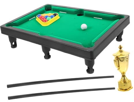 Didiseaon Table de Billard Miniature pour Garçon Fille Jeu Interactif Parent-garçon Fille de Bureau avec Boules Miniatures et Queue Cadeau Ludique pour Garçons et Filles Renforce Les