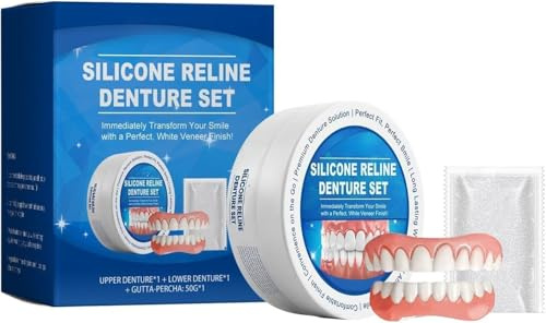 Dentaire Silicone, Prothèse Dentaire Silicone Bikenda Pour Hommes Et Femmes (1 Appareil Dentaire Supérieur + 1 Appareil Dentaire Inférieur）
