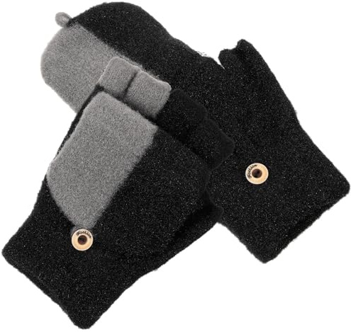 IWOWHERO Mitones cálidos de Lana para niñas y Mujeres, Guantes sin Dedos para Uso en Deportes al Aire Libre como Esquiar y Montar a Caballo