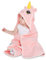 corimori Handtücher für Babies, Babyhandtücher, Frotteehandtücher für Neugeborene und Kleinkinder mit Kapuze in lustigen Tier-Designs (Rose das Einhorn (Rosa), 75 x 75 cm)