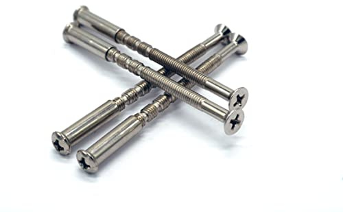 Chrome Connecting Screws with Sleeves M4 x 60mm Bolt Length x 20mm Sleeve Length Snap-Off Adjustable Bolts for Door Handle Knob or Rose (Pack of 4)