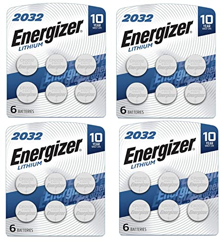 Energizer CR2032 Batteries, 3V Lithium Coin Cell 2032 Watch Battery,White (24 Count)