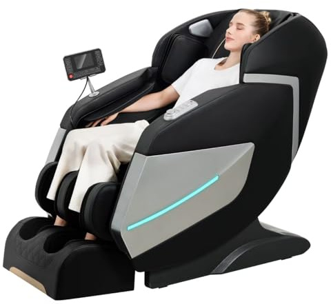 Relaxora Fauteuil de Massage électrique Zero Gravity - Fauteuil de Massage Shiatsu inclinable avec roulettes pour Les Pieds - Système de Massage à l'air - Thérapie par la Chaleur intégrée