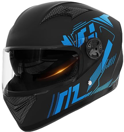 Caschi Integrali Da Moto, Casco Da Ciclomotore Per Uomo E Donna Traspirante, Certificato DOT/ECE Con Visiera, Stile Racing Con Spoiler Aerodinamico E Fibbia A Regolazione Rapida F,54-61cm