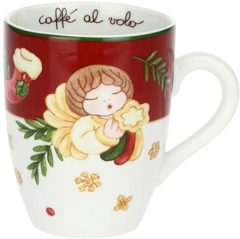 THUN, Mug con Decori in Porcellana, Collezione Sorprese di Natale, Mug da Collezione, Idea Regalo per Natale, Capacità 350 ml, Ø 8,4 cm