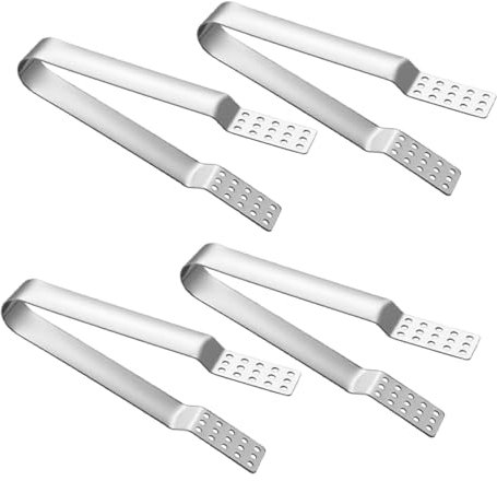 Ciieeo Lot de 4 presse-sachets de thé en acier inoxydable, pince à sachet de thé, clip pour filtre à thé, filtre à thé, outil pour thé en vrac, sac à glaçons, accessoires de thé, argent