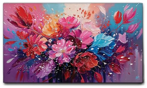 Giallobus - Quadro - 22 - Esplosione di fiori - Tela Canvas Telaio Standard - 100x60 - Pronto da appendere - Quadri moderni per la casa