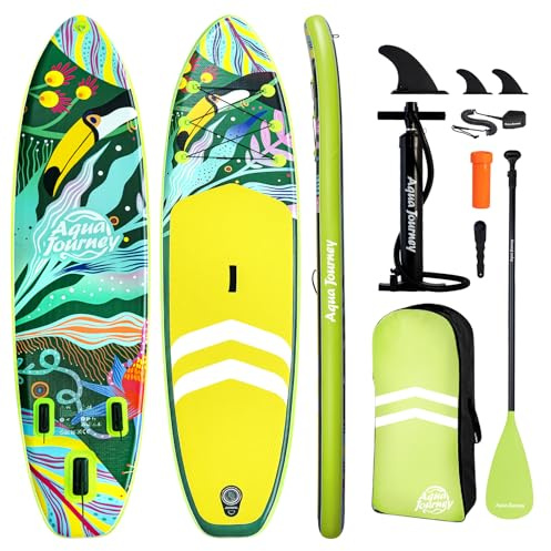 Aquajourney Inflatable Stand Up Paddle Board 10'6, Lightweight & Stable with 3-Fin Maneuverability, Complete Paddleboard Accessories for Adults & Youth, Ideal Outdoor Gift