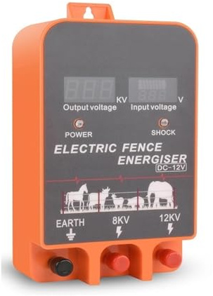 Elstängselaggregat 10KM elstängsel 2,5 Joule med LCD-skärm 2,5 Joule 12V Controller for gårdsboskap Kor Nötkreatur Häst för hästar och andra djur