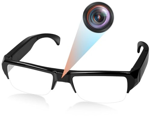 Nisanuki Cámara Espía Oculta Gafas, Mini Camaras Espias 1080P HD, Gafas con Camara Camuflada, Tomar Foto y Video Grabación en Bucle para Reuniones, Viajes, Deportes