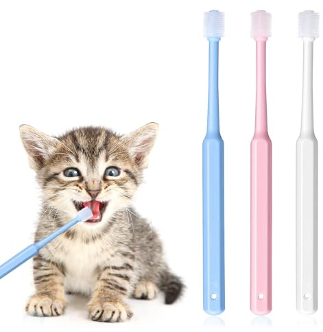 Yuanchu WJIAAA Small Cat Dog Toothbrush, 3 Pack 360 Degree Soft Silicone Pet Toothbrush Cat Dental Pets Care Dog Oral Hygiene Deep Cleaning Pet Teeth Clean Kit