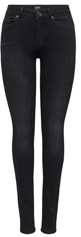 Only ONLBLUSH Life Mid SK DNM REA1099 Noos, Jeans De Las Mujeres, Black Denim, M / 34