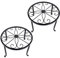 Supporto Rotondo in Metallo per Fiori, 2Pcs Supporto Rotondo per Piante in Vaso in Metallo, Supporto vasi Balcone in Ferro Antirugine, Rotondo Porta vas in Fiori, per Casa, Balcone, Giardino(Nero)