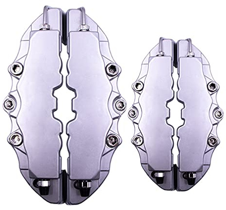 Auto Bremssattel Abdeckung 2Pcs 3D Stil Auto Universal Disc Bremssattel Abdeckungen vorne hinten Kits Auto Rad Ersatz für 16~17 Zoll,Silber