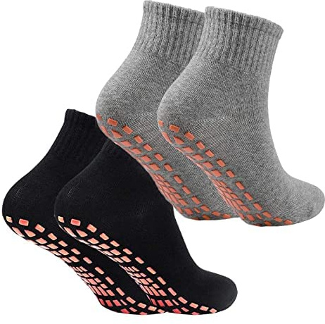 GHEART Chaussettes Antidérapantes, Chaussettes Yoga, Chaussettes de Yoga Antidérapantes, pour Yoga, Pilates, Barre, Ballet, Danse, Exercice Pieds Nus, femmes et hommes, 2 Paires