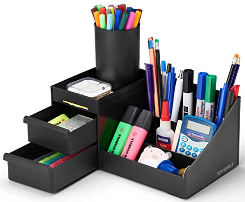 Tidyhive Desk Organiser Tidy & Pen Pot, Stationary Organiser Desk Tidy, Caddy For Office & Craft Storage Holder