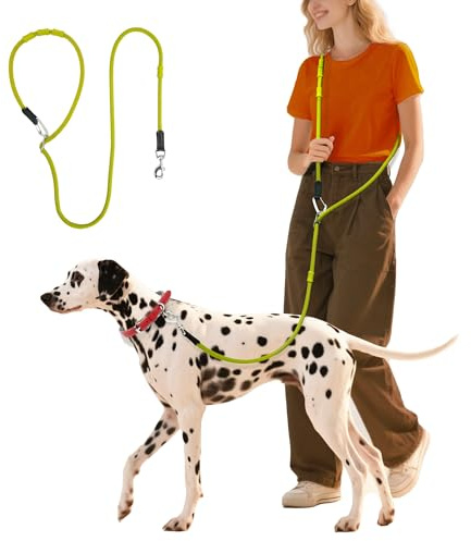 BeauGo|Hands Free Dog Leash Crossbody| Shoulder Dog Lead| Waist Leash,for Walking Training Running,Multi-Functional Rope Sturdy and Durable,Suitable for All Dog.Crossbody Dogs leashes 8FT(Green)