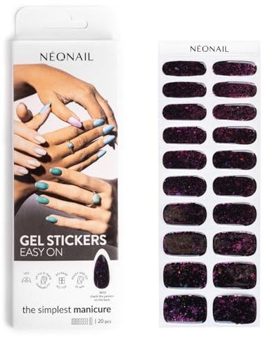 NÉONAIL Nagelfolie UV Härtend - Gel Stickers Easy On - UV Gel Strips - Fingernägel zum Aufkleben - Nagelsticker - Nagellackstreifen - Nagelaufkleber - Aufkleber Nägel - M03