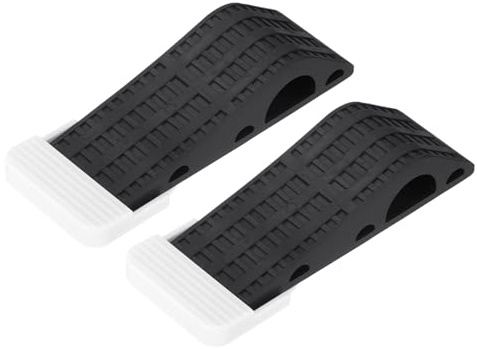 sourcing map 2 Pcs Door Stoppers for Bottom of Door, 25mm/0.98 Inch Door Stops, Rubber Door Stopper Wedge Anti Slip, Window Stopper Door Stackable, Black