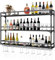 Wall Mounted Wine Rack, 3 Tiers Bar Unit Wall Wine Display Racks, Hanging Wine Bottle Metal Display Storage Organizer,for Dining Room, Kitchen, Living Room (Black, 100cm)
