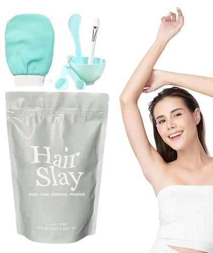 Polvere Depilatoria per il Corpo da Donna 240g Con Ingredienti Naturali - Rimozione Capelli per la Cura del Corpo - Per Tutti i Tipi di Pelle