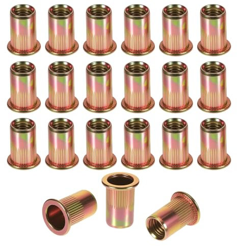 50 dadi rivettati M8 rotondi a testa piatta filettati Rivet Nutsert Cap dadi, dadi rivetti zincati in acciaio al carbonio, dadi rivetti ciechi per piastre metalliche elettrodomestici