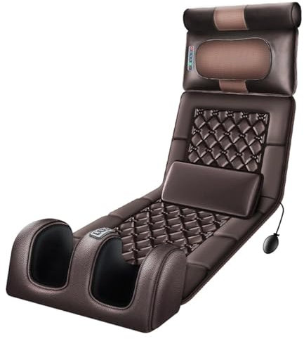 Tappetino massaggiante completo del corpo con calore, 10 motori vibranti, massaggiatore collo e schiena per vibrazioni, impastare e rilassare tutto il corpo