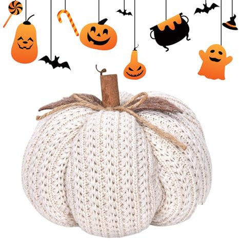 Genérico Calabazas De Punto | Decoración Otoñal - Adorno Suave Artesanal para Centros de Mesa de Acción de Gracias, Hogar, Salón, Dormitorio, Porche y Estanterías