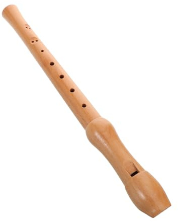 ifundom 8-Hole Wooden Recorder Instrument for Beginners, Khaki, Soprano descant flute, sturdy beech wood construction, clear rich tone, ideal for adult music practice and rhythm learning