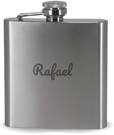 DEREGALOOS Set Petaca Personalizada Grabado Láser Acero Inoxidable con Vasos y Embudo. Regalo Original para Hombre. Caja Elegante. Ideal para Bodas y Cumpleaños