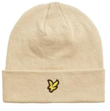 Lyle & Scott Cotton Merino Beanie Mütze Strickmütze (DE/NL/SE/PL, Alphanumerisch, Einheitsgröße, Grey Taupe)