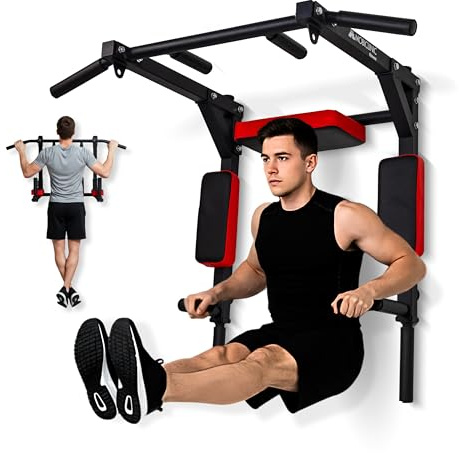 Mobiclinic®, Sbarra per Trazioni, 2 in 1, Struttura Reversibile per Dip, Trazioni e Addominali, Acciaio Rinforzato, Cuscino Posteriore e Supporti Imbottiti, 4 Ganci di Ancoraggio, Multifunzione, Q2