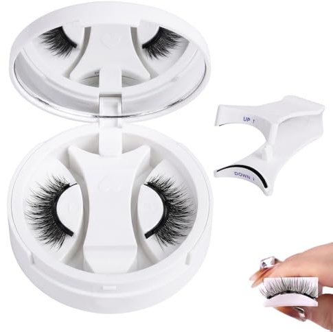 ITCGOB Pestañas Magnéticas con Aplicador, Kit de Pestañas Postizas de Aspecto Natural, Sin Pegamento ni Delineador, Reutilizables y de Larga Duración, Set con Estuche Blanco