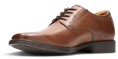 Clarks Men's Tilden Plain Derbys, Brown Dark Tan Leather, 8 UK