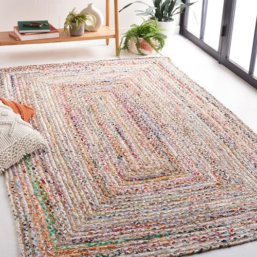 Safavieh Tapis Boho pour Salon, Salle à Manger, Chambre à Coucher - Cape Cod Collection, Tapis à Poil Court, Multi, 91 X 91 cm